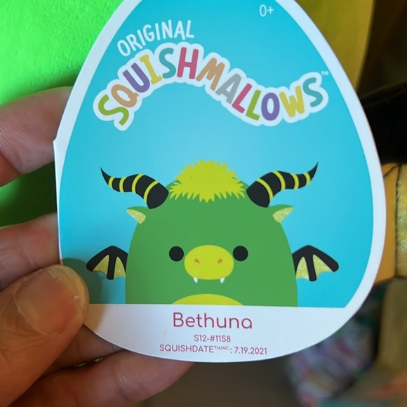 Squishmallow Bethuna The Horned Dragon HTF Exclusive Blacklight Edition 12in - Picture 13 of 16